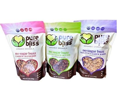 Granola 12oz, 3 Pack, Gluten Free, Vegan, Low Glycemic, Date Sweetened only (Variety Pack, 12 oz Pouches (Pack of 3))