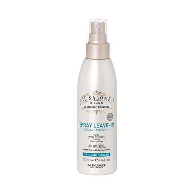 Il Salone Milano Detox Leave In Conditioner Spray for All Hair Types - Scalp Buildup Remover, Moisturizing Hair Detangler with Charcoal (6.76 oz 200 ml)