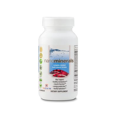 Biopharma Scientific NanoMinerals Complete Chelated Multi-Mineral Capsules 30 Servings Calcium, Iron, Magnesium, Zinc, Potassium, Manganese, Chromium, Copper