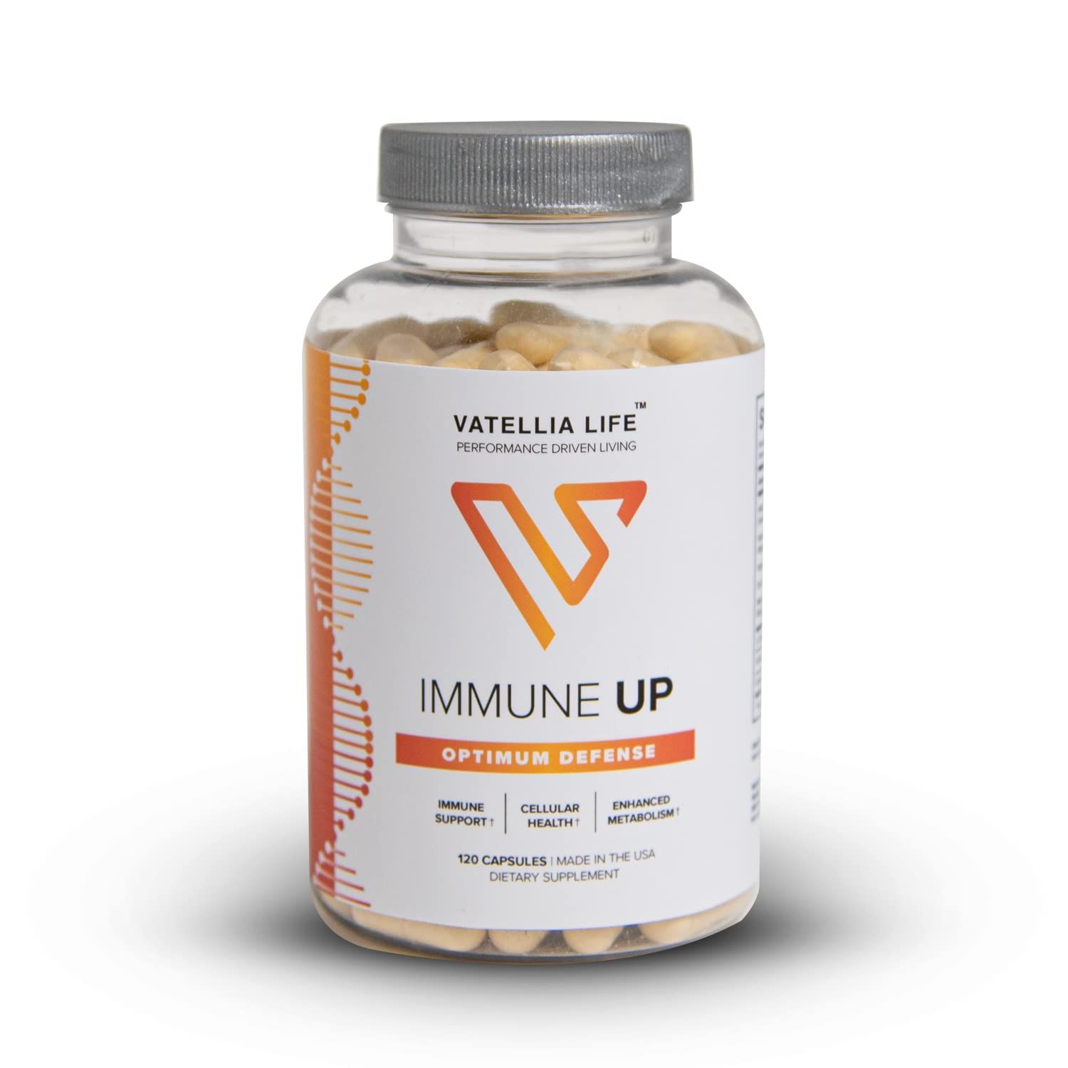 Vatellia Life Immune Up High-Absorption Vitamin C, D3, A Zinc Immune Support Improve Cellular Health Microbial Defense 120 Capsules (60 Day Supply)