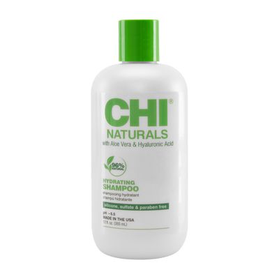 CHI Naturals with Aloe Vera Hydrating Shampoo, Helps Reduces Dryness, Damage Breakage Increase Shine, Sulfate, Paraben, Cruelty-Free, 12 Oz