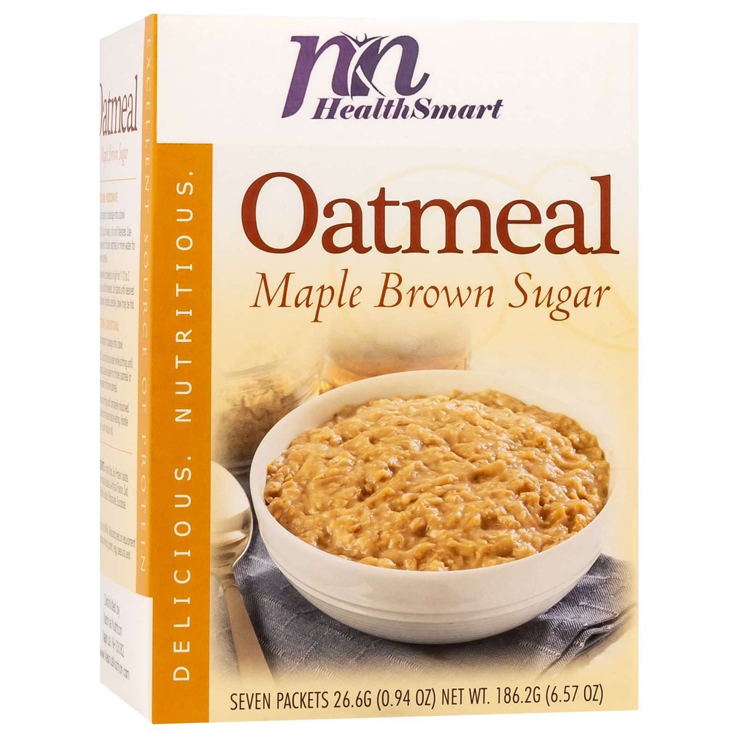 HealthSmart High Protein Maple Brown Sugar Oatmeal, 15g Protein, Low Calorie, Low Carb, Low Fat, Sugar Free, Instant Diet Oatmeal Mix, KETO Friendly, Ideal Protein Compatible, 7 Count Box