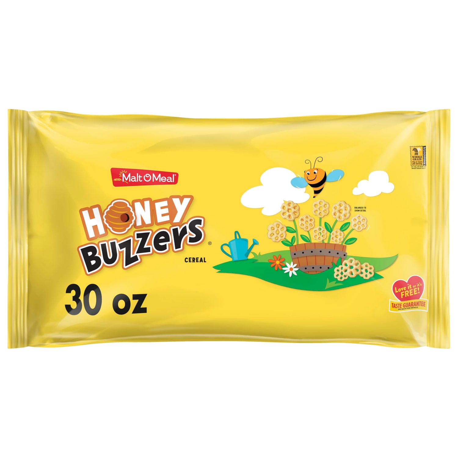 Malt-O-Meal Honey Buzzers Breakfast Cereal, Super Sized Honey Cereal, 30 OZ Bag