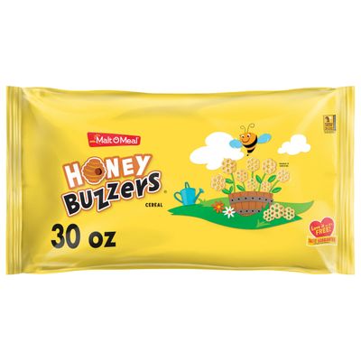 Malt-O-Meal Honey Buzzers Breakfast Cereal, Super Sized Honey Cereal, 30 OZ Bag