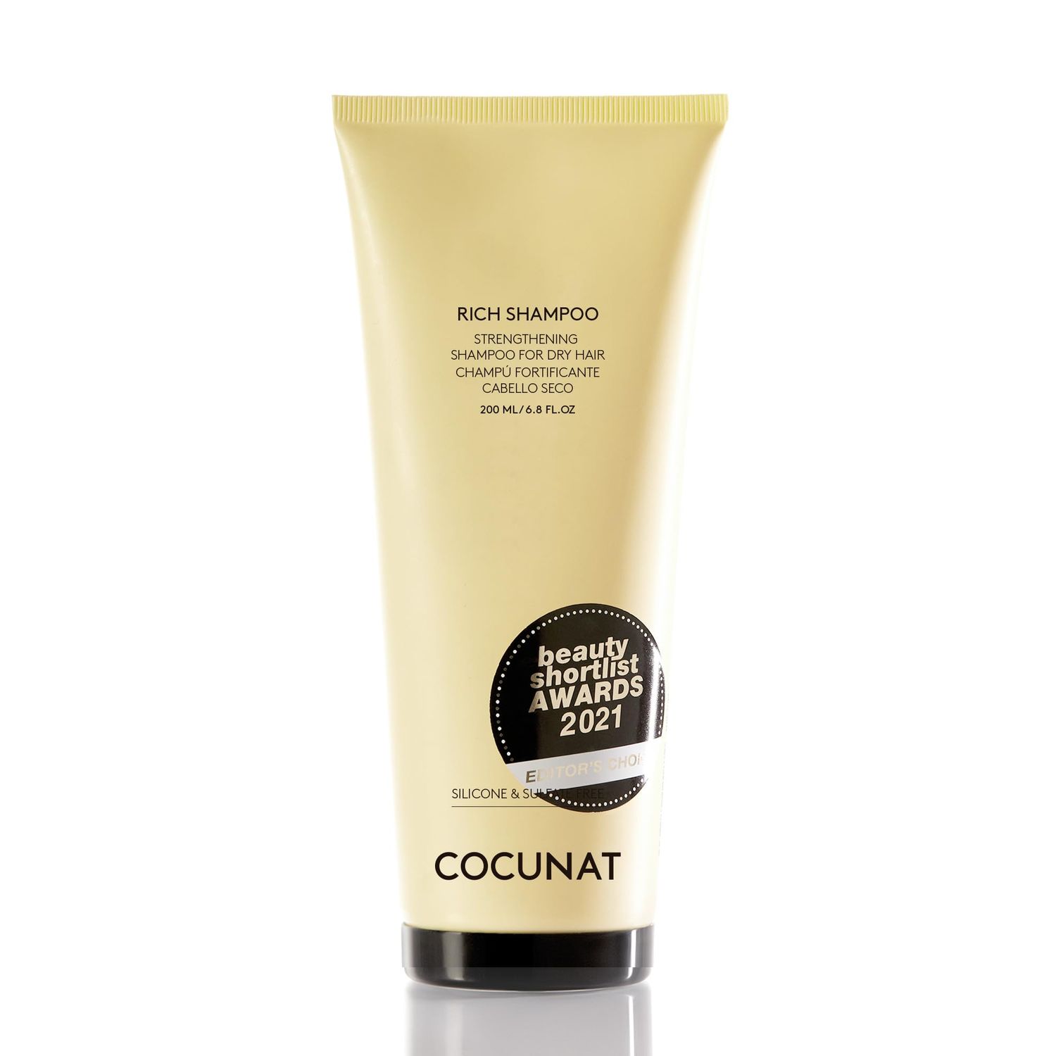 COCUNAT - Rich Shampoo - Dry, Curly, Damaged or Dyed Hair - Shampoo with RD - Moisture Retaining and Fibre Revitalising - Split Ends - Sulfate and Silicone Free - Curly Method - 200 ml