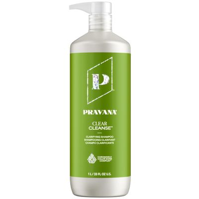 Pravana Clear Cleanse Mineral Diminishing Shampoo For Clarifying Color-Treated Hair Instantly Removes Hard Water Deposits Hydrates, Energizes, Volumizes Eliminates Discoloration 33 Fl Oz
