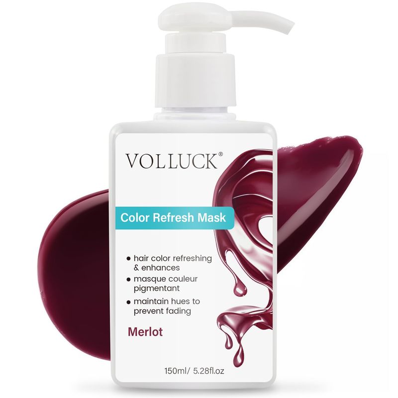 VOLLUCK Color Depositing Conditioner, 3-in-1 Cruelty-free Color Depositing Hair Mask for Enhances Shine Softness, Non-foaming for All Hair Types (Merlot, 5.28 Fl oz)