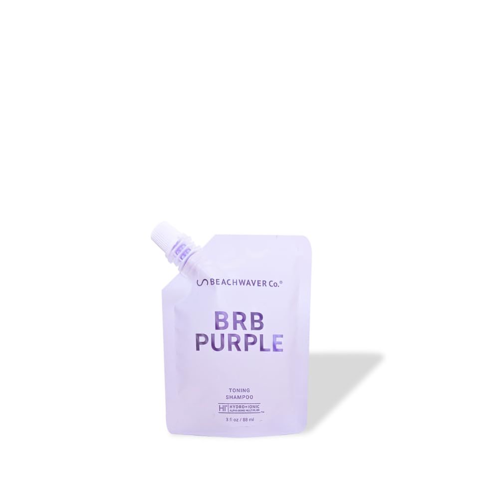 The Beachwaver Co. Haircare BRB Blonde Purple Shampoo - Travel Size (3 Oz) Anti-Brass Toning Conditioner wHiX Vegan Bond Multipliers Moisturizing, Sulfate-Free Formula for Blonde Grey Hair