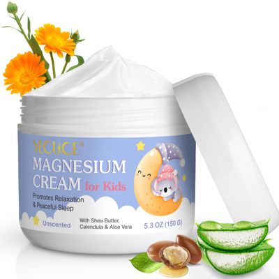 Magnesium Lotion for Kids, Magnesium Cream for Kids, Nourishes Skin, Soothing Relief Relaxation, Improve Sleep, Magnesium Lotion for Sleep with Calendula, Aloe Vera And Shea Butter 5.3 oz