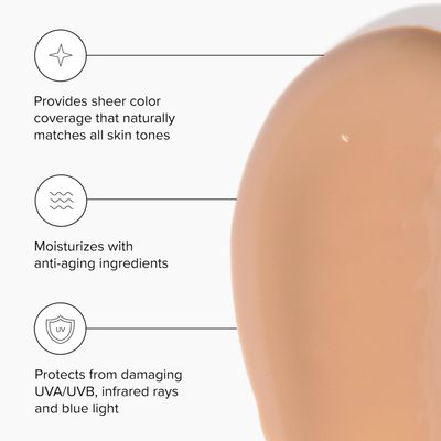 DRMTLGY Anti-Aging Tinted Moisturizer with SPF 46. Universal Tint. All-In-One Light Coverage Sheer Tinted Face Sunscreen with Broad Spectrum Protection Against UVA and UVB Rays. 1.7 oz, 2 pack