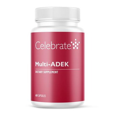 Celebrate Vitamins Multi ADEK, Iron Free - Daily Bariatric Multivitamin, High Level of Vitamins A, D, E, K B12 for Duodenal Switch Surgery Patients (60 Capsules)