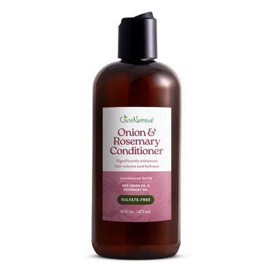 Just Nutritive Onion Rosemary Conditioner for Hair Growth, Hair Loss, Oil Control, Thickening, Silicone-Free, Enriched with Red Onion Oil, Rosemary Oil for Fuller, Voluminous Hair - 16 Fl Oz