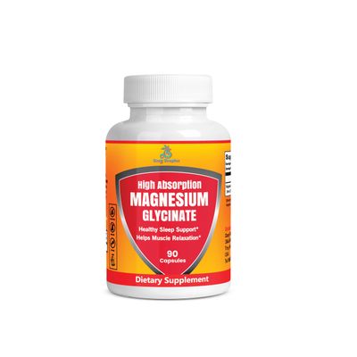 Cozy Tropics Pure Magnesium Glycinate Supplement - High Absorption, Vegan, Non-GMO Capsules for Stress Relief, Muscle, Nerve Sleep Support, Energy Boost, Bone Health - Easy-to-Swallow - 90 Capsules