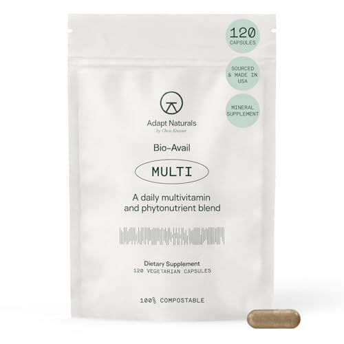 Adapt Naturals Multivitamin for Women Men, Bioavailable Easy-to-Absorb Multivitamin Daily Supplement with Biotin, Niacin, Vitamin A, B, C, D, E, K1, Zinc, Magnesium Immune Support - 30 Days Supply