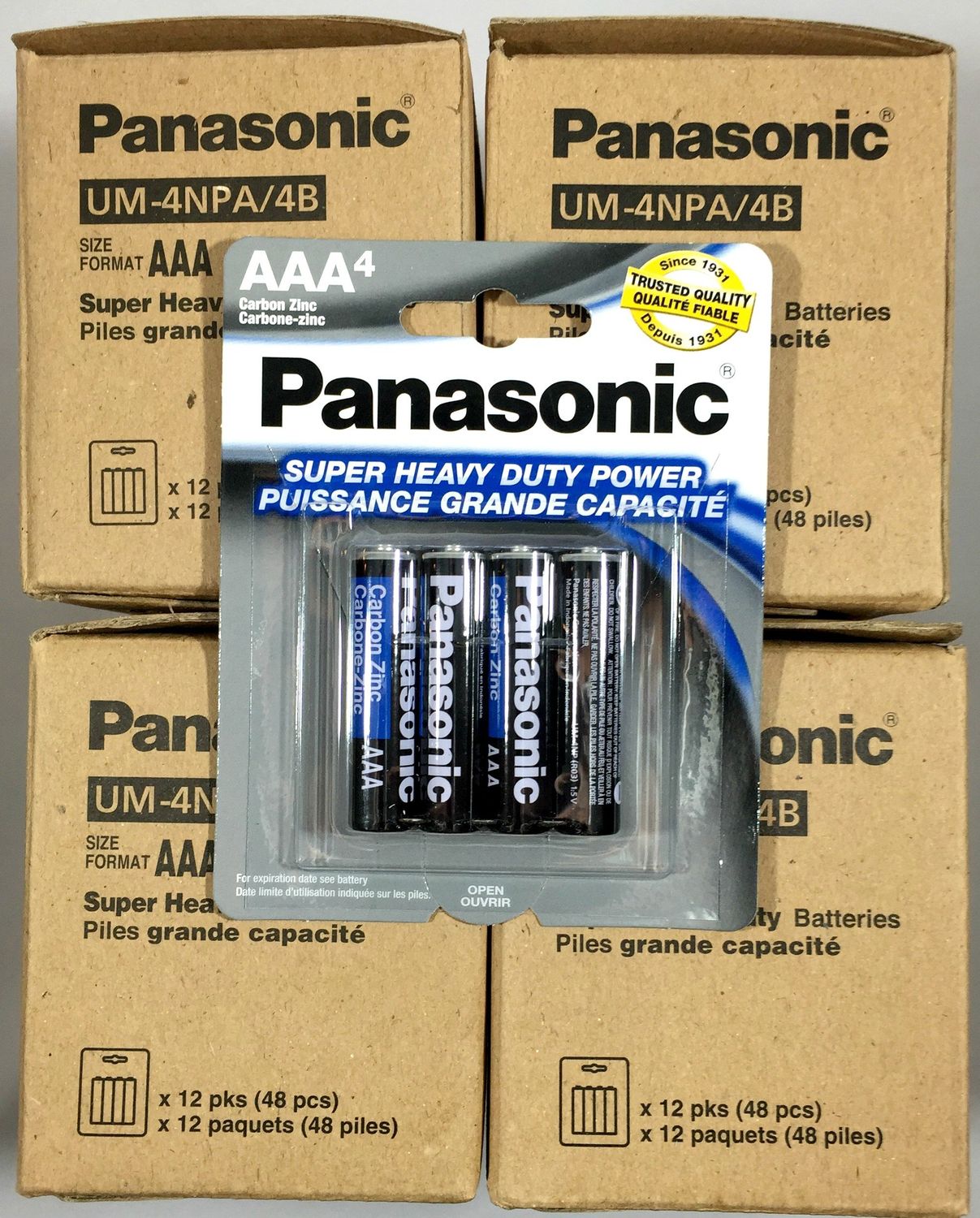 192PC Panasonic AAA Batteries Super Heavy Duty Power Carbon Zinc Triple A Battery 1.5V