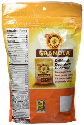 Honey Bunches of Oats Honey Roasted Granola Cereal and Snack, Good Source of Fiber, made with Whole Grain Breakfast Cereal, 11oz (Pack of 5)