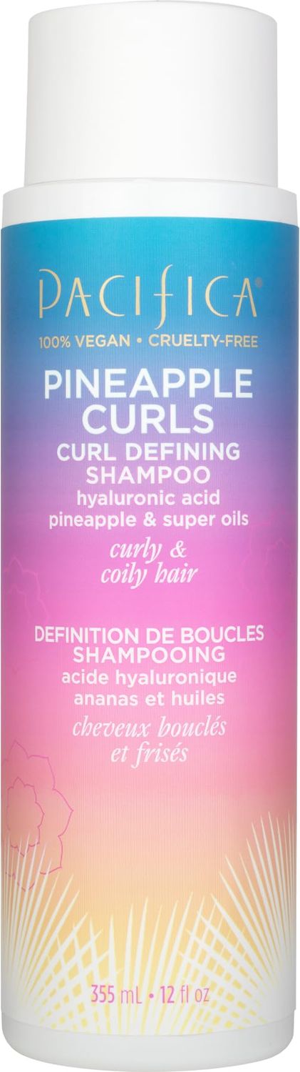 Pacifica Beauty 12.0 Fl Oz Pineapple Curls Curl Enhancing Shampoo - Hydrating Frizz Control with Argan Oil Hyaluronic Acid, Vegan Cruelty Free