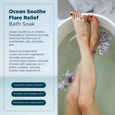 Abundant Natural Health Ocean Soothe Flare Relief Bath Soak with Highly Concentrated Pure Magnesium Salts and Lavender Oil to Help Relieve Problematic and Dry Skin, Safe for Sensitive Skin, 500mL