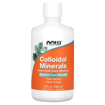 NOW Foods Supplements, Colloidal Minerals Liquid, Plant Derived, Essential Trace Minerals, 32-Ounce