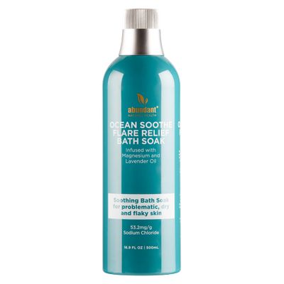 Abundant Natural Health Ocean Soothe Flare Relief Bath Soak with Highly Concentrated Pure Magnesium Salts and Lavender Oil to Help Relieve Problematic and Dry Skin, Safe for Sensitive Skin, 500mL