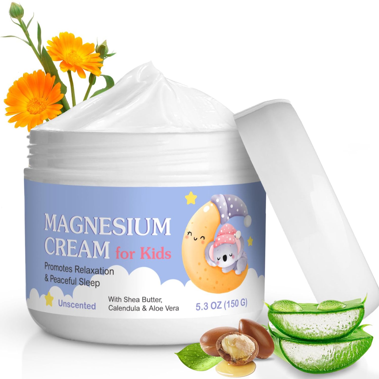 Magnesium Cream for Kids, 5.3 Fl Oz Magnesium Lotion for Sleep, Topical Body Lotion Apply to Feet, Legs, Arms or Joint, Easy to Absorb