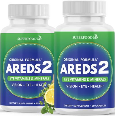 AREDS 2 Eye Vitamin Mineral Supplement, Contains Lutein, Vitamin C, Zeaxanthin, Zinc Vitamin E with Added Copper - 120 Count