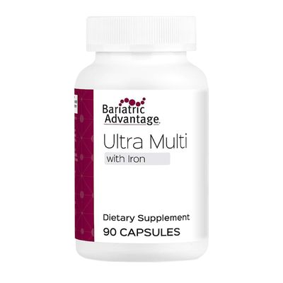 Bariatric Advantage Ultra Multivitamin with Iron - Ultra Multi with Iron - Capsule Format Multivitamin - Provides Full Complex of B Vitamins - with Vitamin C, Chromium More - 90 Capsules