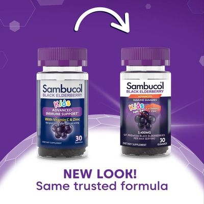 Sambucol Black Elderberry Gummies for Kids - Elderberry Kids Gummies, Kids Elderberry Gummies with Zinc and Vitamin C, Elderberry for Kids - 30 Count