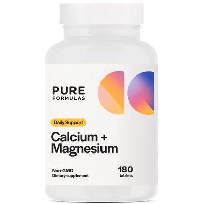 PureFormulas Calcium Magnesium - Gluten Free Supplement Supports Bone Health Overall Wellness with Magnesium Calcium Vitamin C Vitamin D Boron, Allergen Friendly Non-GMO 180 Tablets