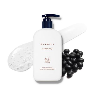 SKYMILK Black Complex Shampoo with Donkey Milk 300ml 10.14 Fl.Oz Calming and Comfort Scent Silicone-Free, Mild Ingredients, Rich Foam Patented DKMEX Hypoallergenic Tear-free Korean