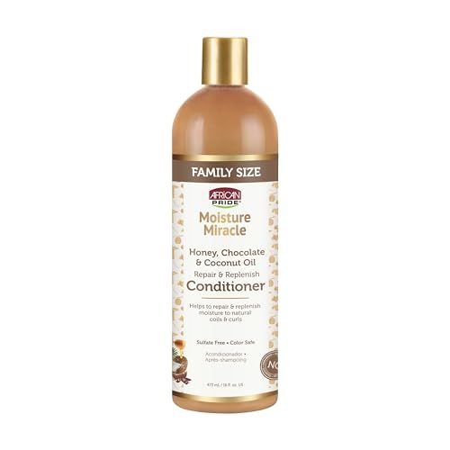 African Pride Moisture Miracle - For Natural Coils Curls, Nourishes Shines, Sulfate Free, Color Safe (Conditioner)