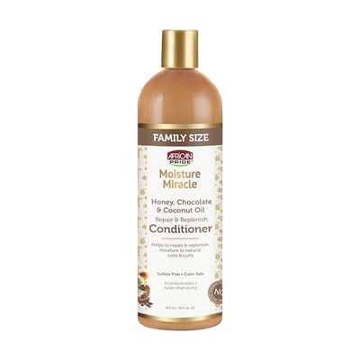 African Pride Moisture Miracle - For Natural Coils Curls, Nourishes Shines, Sulfate Free, Color Safe (Conditioner)
