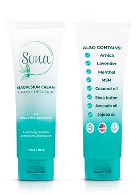 Magnesium Cream with Arnica, MSM, Menthol, and Lavender - Topical Magnesium Lotion for Sleep Support and Leg Cramps, Apply to Back, Legs, Feet and Neck - 4 oz