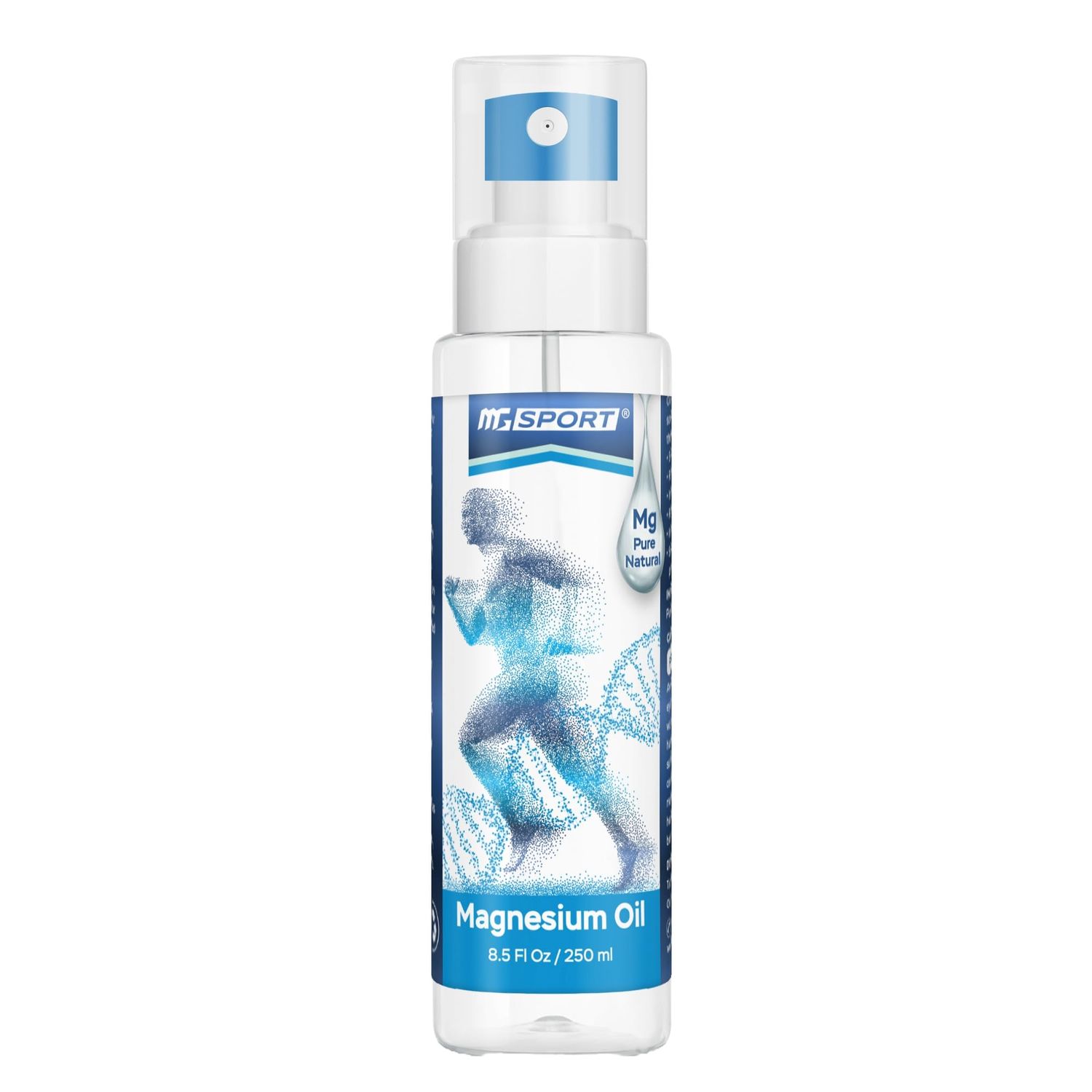 Magnesium Oil Spray - 250 ml Magnesium Chloride High Absorption and Pure from the Dead Sea, No Preservatives - Supports Sleep, Muscle Recovery and Cramps. 1,400 sprays - 8 mg Mg per spray.