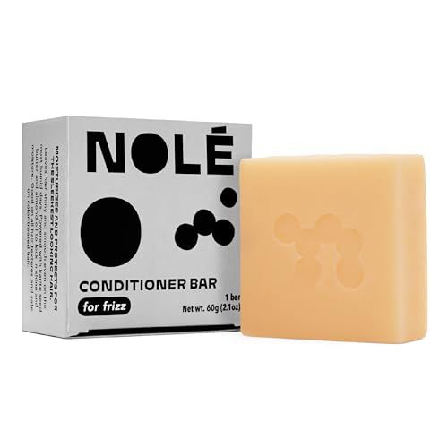 NOLE CARE Sustainable Conditioner Bar with Coconut Batana Oil for Frizz (2.12 Oz Bar) - Sustainable, PH Balanced, Rice Protein Conditioner for Silky Frizzy Hair, Plastic-Free
