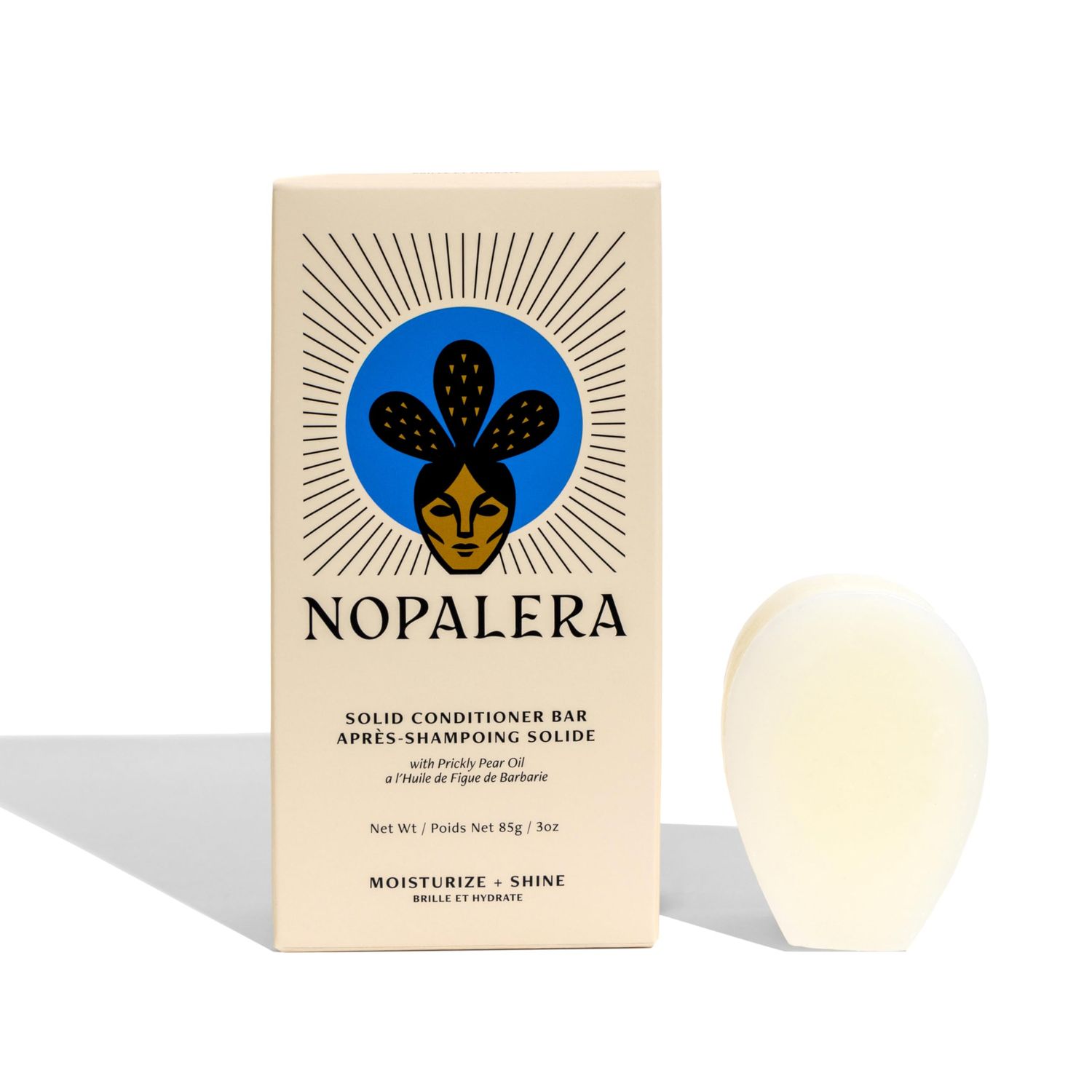 Nopalera Conditioner Bar - Moisturize and Shine, For Dry or Curly Hair, Color Safe, Paraben Free, Silicone Sulfate Free, Made With Prickly Pear Oil (2.8 oz)