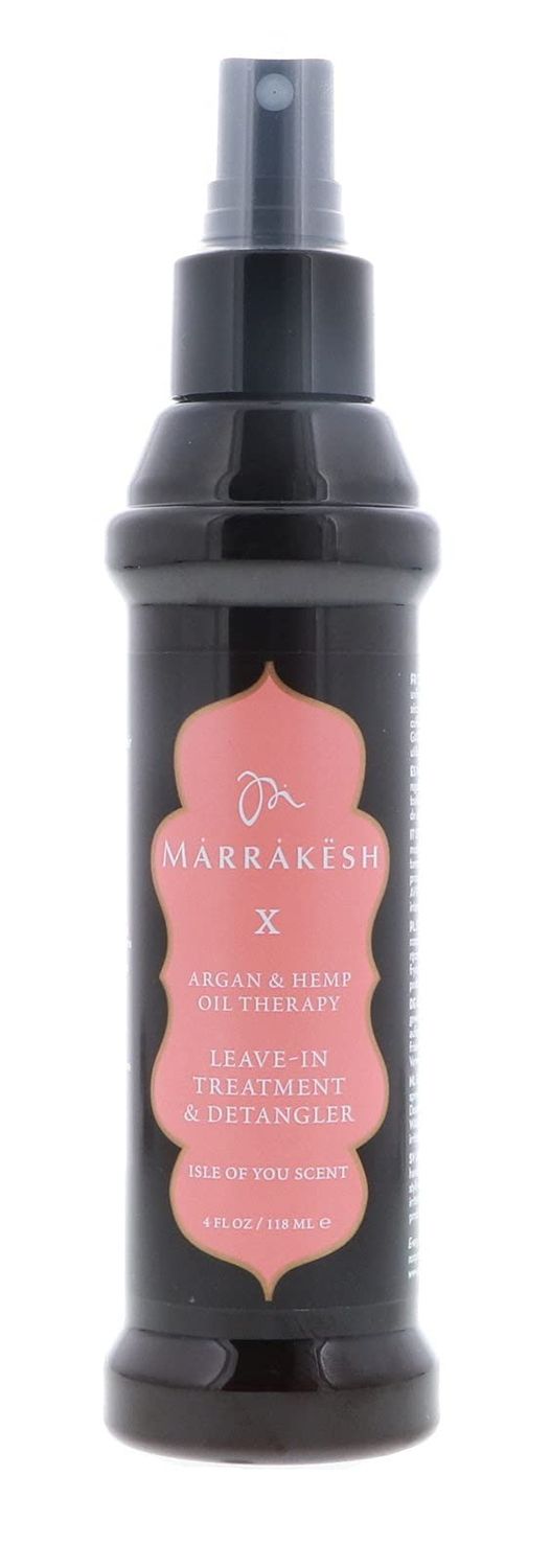 Marrakesh X LEAVE-IN TREATMENT DETANGLER (Isle of You Scent) with Argan Hemp Oil Therapy Spray Conditioner by Earthly Body (with Sleek Steel Pin Tail Comb) (Isle of You - 4 oz 118 ml)