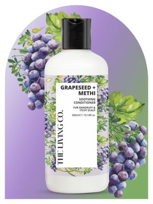 THE LIVING CO. Soothing Conditioner With Grapeseed Methi For Dandruff Itchy Scalp - 300ml