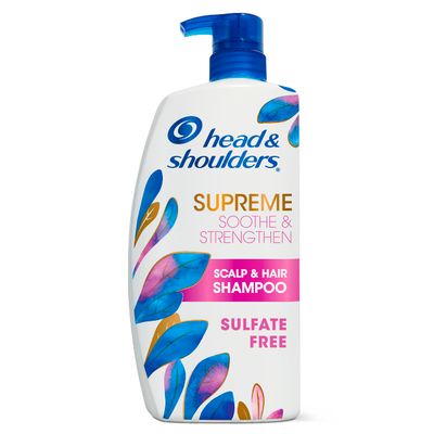 Head Shoulders Supreme Dandruff Shampoo with Argan Oil, Anti Dandruff Scalp Treatment, Sulfate Free, Soothes Scalp, Deep Moisturization, Controls Itch, Natural Rose Essence, 28.2 Fl Oz