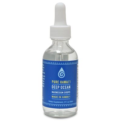 Kona Sea Salt Pure Hawaii Deep Ocean Magnesium Drops - Made in Hawaii - with Other Trace Minerals - Easy to Take Liquid 2 Fl. Oz. - Aids in Brain, Mood. Muscle, Nerve, Cardiovascular Health