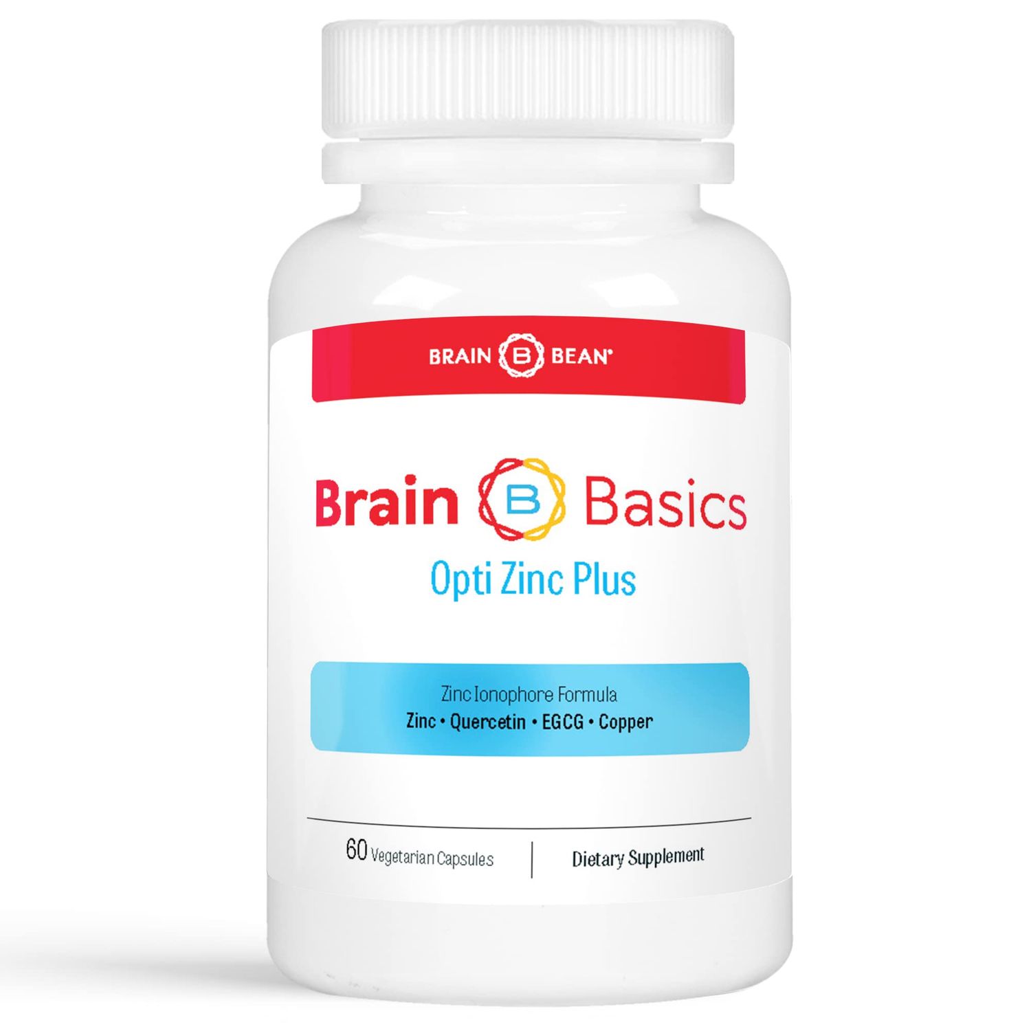 Brain Basics Opti Zinc Plus - Zinc Supplement with Quercetin, EGCG, and Copper. Immune Support Formula - 60 Tablets