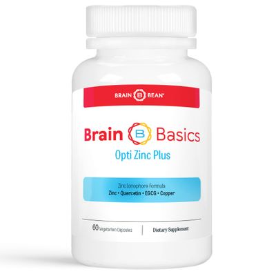 Brain Basics Opti Zinc Plus - Zinc Supplement with Quercetin, EGCG, and Copper. Immune Support Formula - 60 Tablets
