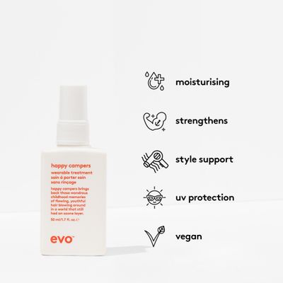 EVO Happy Campers Wearable Treatment - Daily Hair Treatment to Strengthen and Protect - Reduces Frizz and Provides UV Protection - Travel Size, 50ml 1.7fl.oz