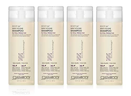 GIOVANNI Root 66 Max Volume Shampoo - For Fine Lifeless Hair, Rich in Nutrients, Volumizing Shampoo, Infused with Natural Botanical Ingredients, Helps Strengthen Hair, Color Safe - 8.5 oz