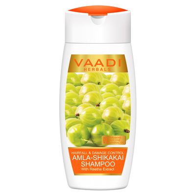 Vaadi Herbals Amla with Shikakai and Reetha Shampoo - Hair Fall Control Shampoo - all Natural Herbal Shampoo - Shampoo for Hair Loss - Shampoo for Oily Hair - 11.8 Ounces