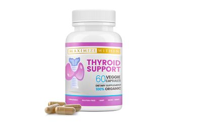 Maximize Within Thyroid Support Supplement for Women Men - Focus, Mental Clarity Energy with Ashwagandha Iodine Zinc Kelp Vitamin B12 L Tyrosine Selenium Copper Bladderwrack- 60 Count