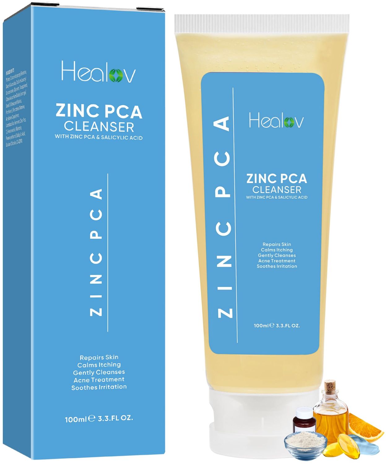 Zinc Face Wash Zinc Soap Skin Therapy Body Cleanser for Acne, Rosacea, Eczema, Dermatitis, Psoriasis, Itching Cleansing, Calming Facial Wash Exfoliating Zinc Face Body Wash for All Skin Types