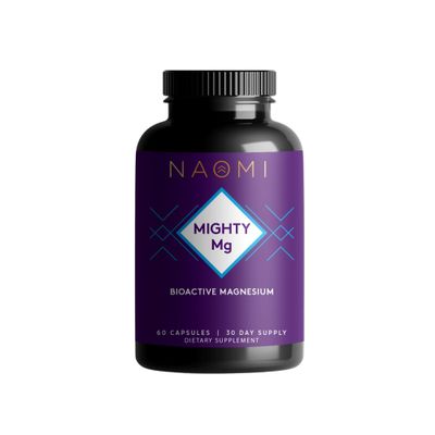 NAOMI Mighty Mg Magnesium Glycinate Malate Complex 360mg, High Absorption Formula, Elemental Magnesium Supports Heart Health, Strong Bones, Better Sleep, Gluten-Free, Non-GMO, Vegan, 60 Veggie Caps