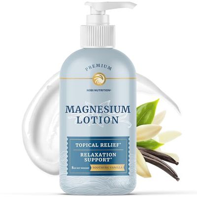 Magnesium Lotion to Relieve Muscle Cramps Soreness Calming Recovery Support, Muscle Relaxation Topical Magnesium Cream for Leg Cramps Maximum Absorption with Shea Butter 8 fl oz.
