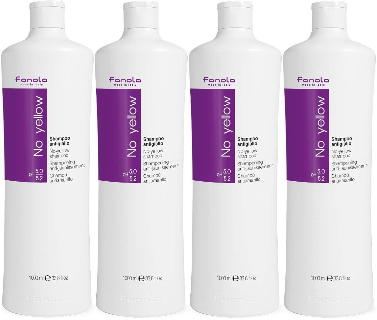 Fanola Toning Shampoo Bulk Sets (No Yellow 1000 ml, 4 Pack)